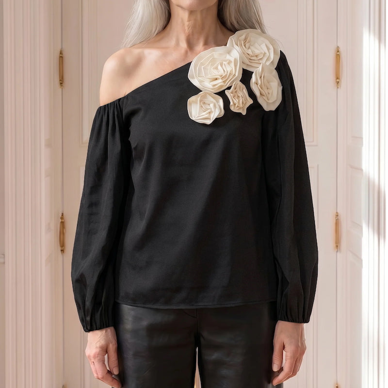 Skye off shoulder blouse - black