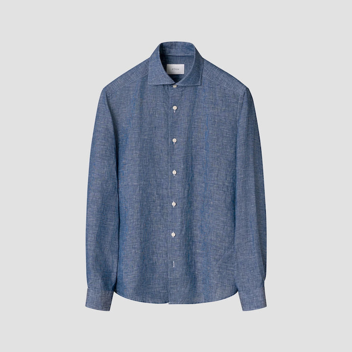 Solid linen shirt - blue
