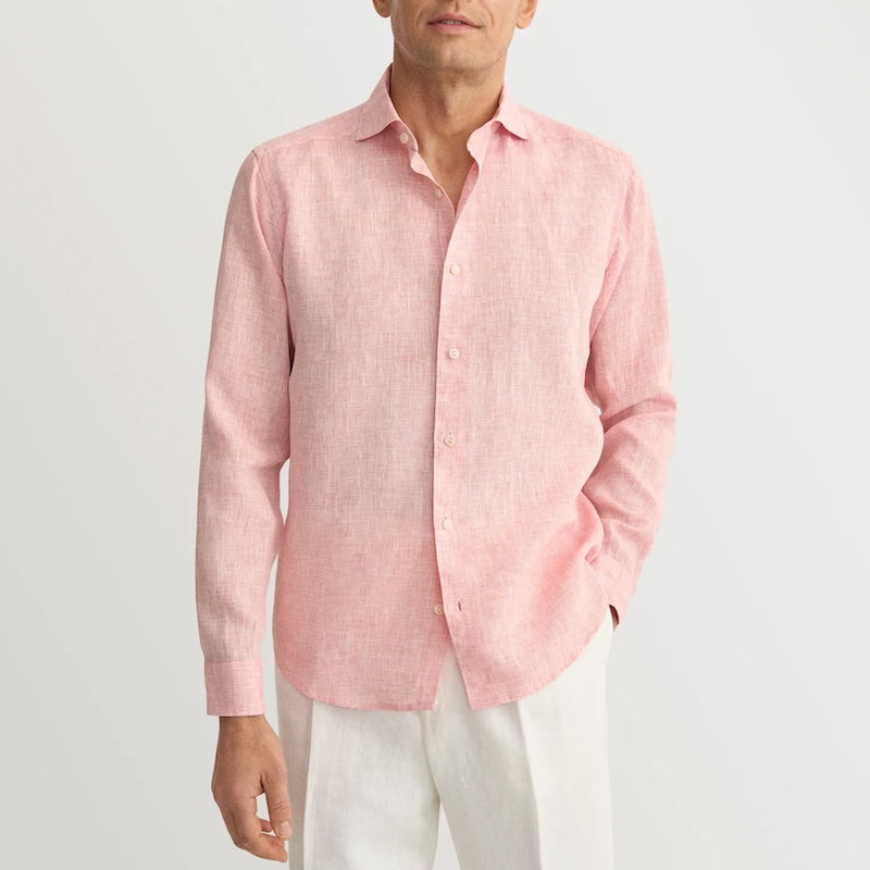 Solid linen shirt - pink