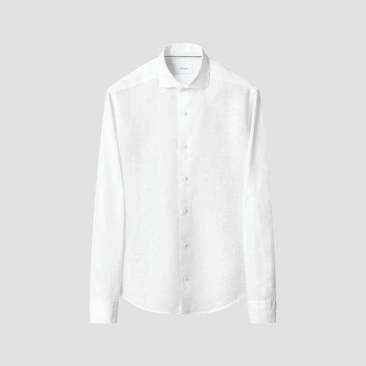 Solid linen shirt - white