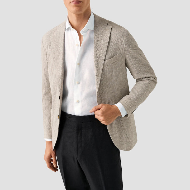 Solid linen shirt - white