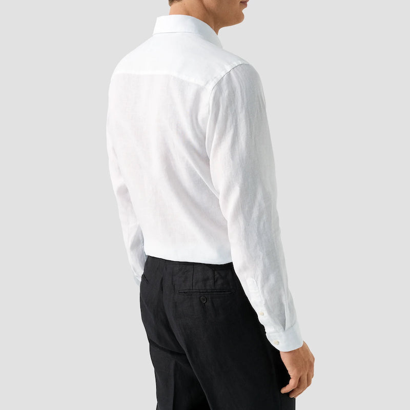 Solid linen shirt - white