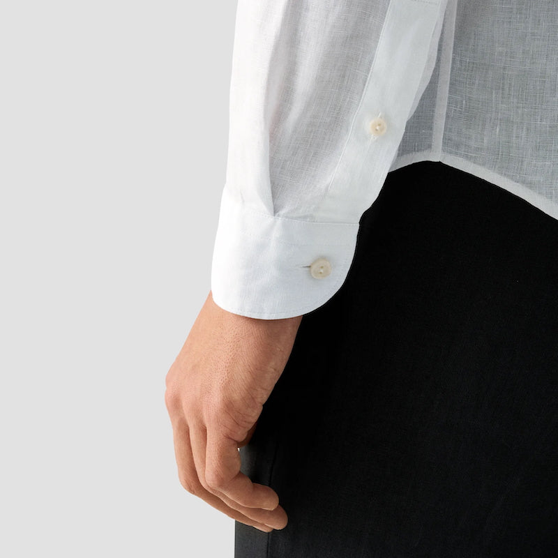 Solid linen shirt - white