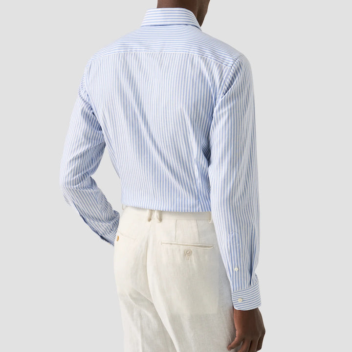 Striped signature Oxford shirt - blue