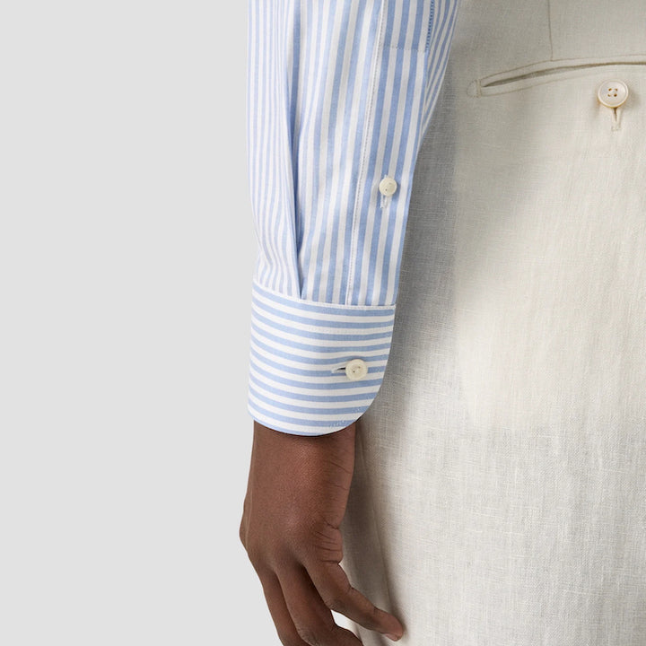 Striped signature Oxford shirt - blue