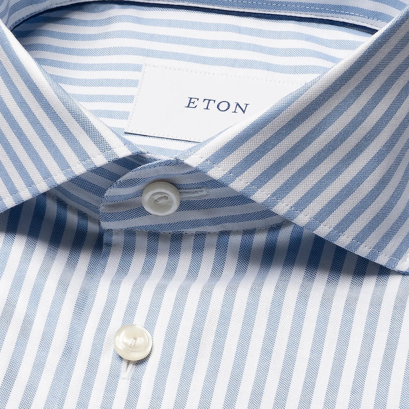 Striped signature Oxford shirt - blue