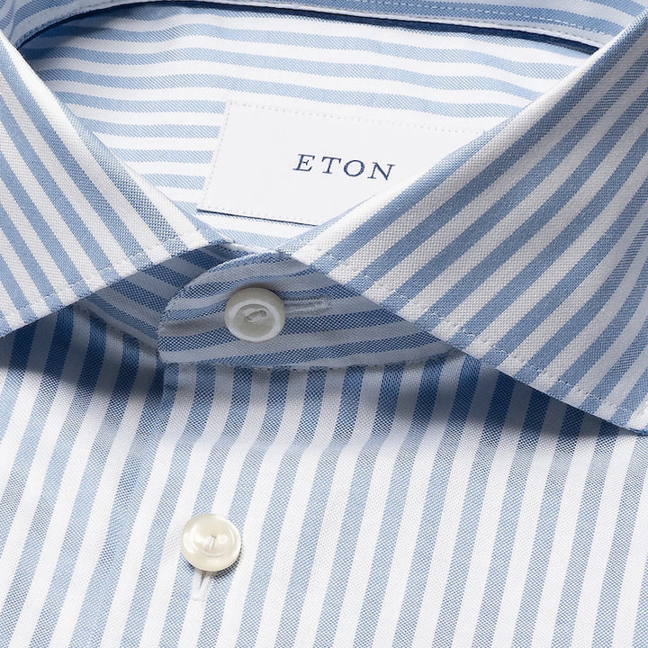 Striped signature Oxford shirt - blue