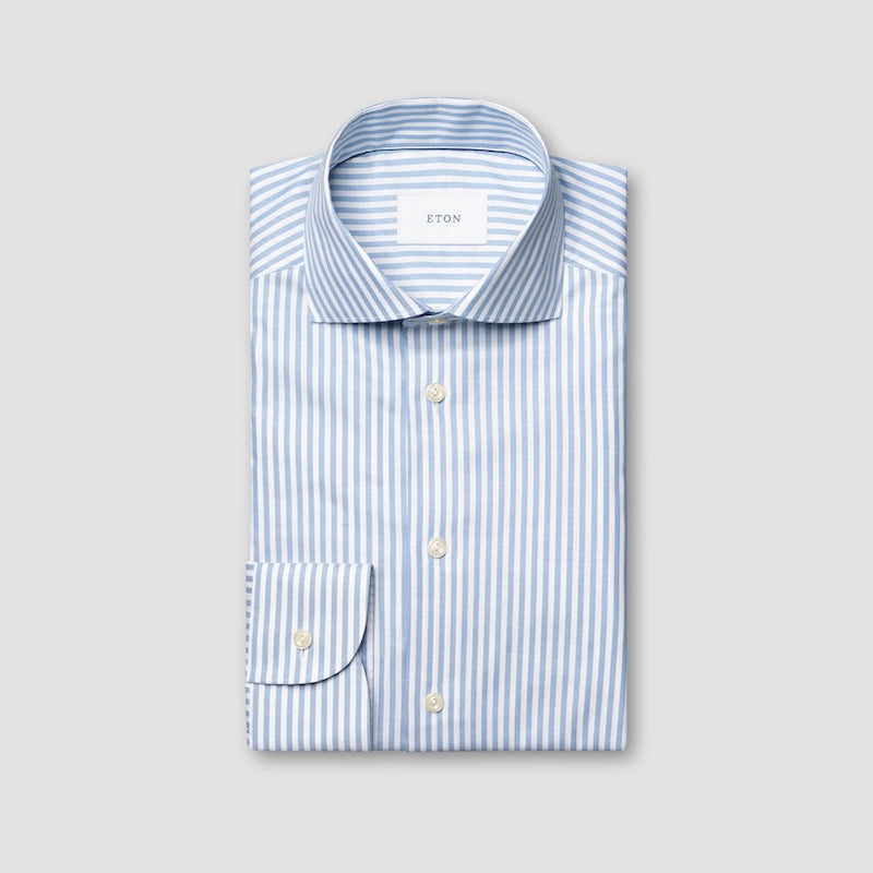 Striped signature Oxford shirt - blue