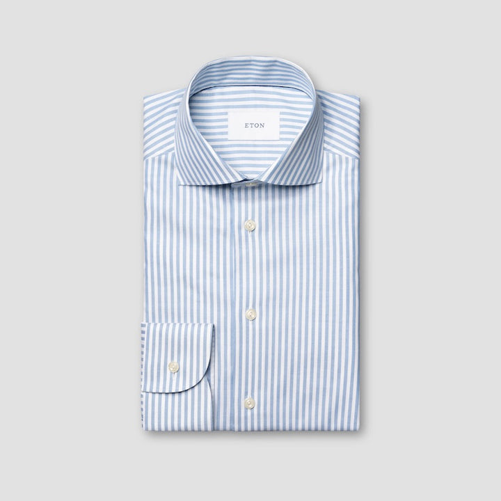 Striped signature Oxford shirt - blue
