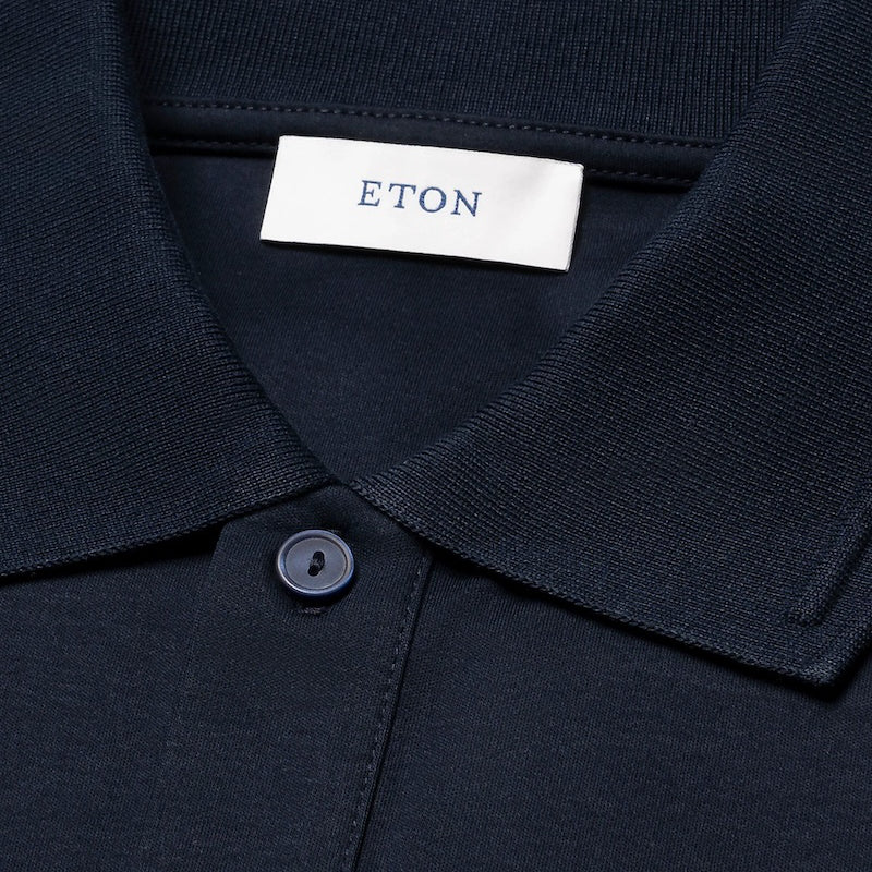 Cotton interlock polo shirt - navy