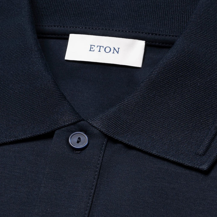 Cotton interlock polo shirt - navy
