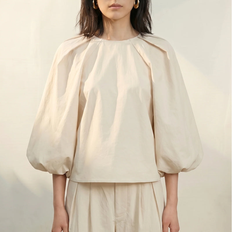 Tania balloon top - vanilla white